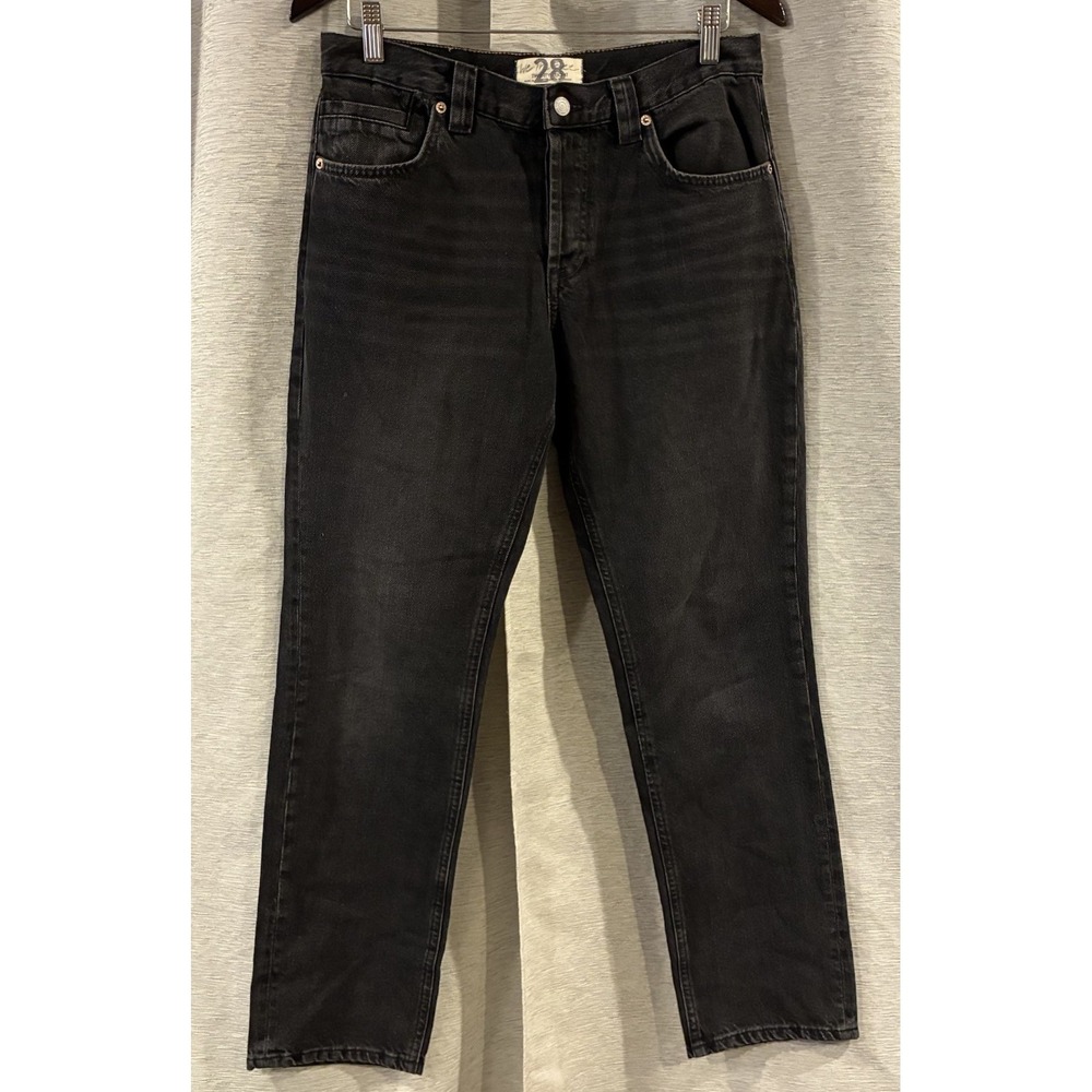Free People CRVY Low Rise Siren Black Straight Jeans WOMENS SIZE 28